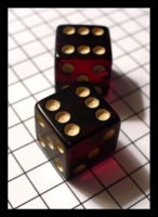 Dice : Dice - 6D - Pair of Deep Red Bakelite Dice Red With White Pips